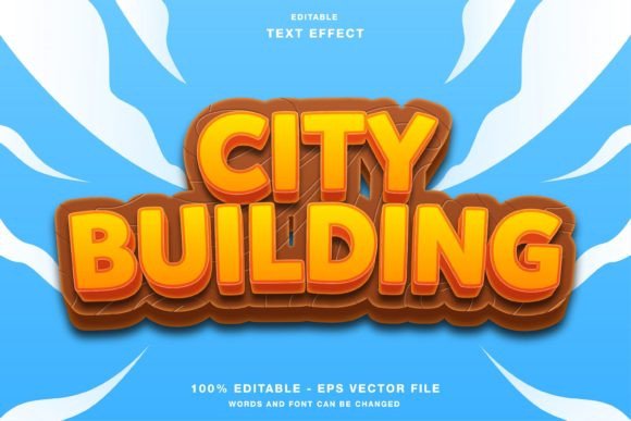 City Building Game Title Text Effect