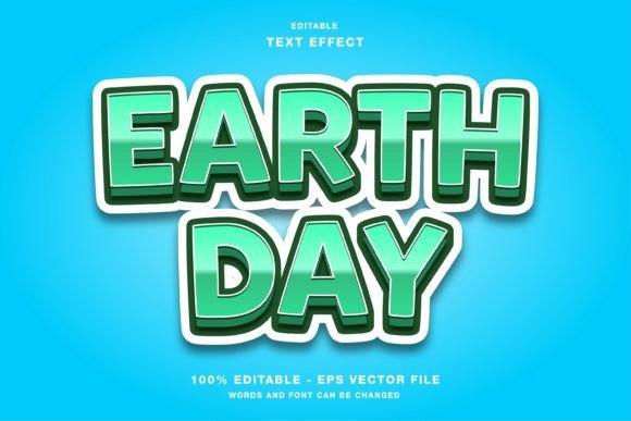 Earth Day Cartoon 3D Text Effect