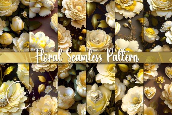 Elevating Design with Chic Yellow Roses Seamless Patterns