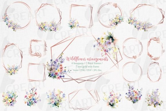 Floral Bouquets & Rose Gold Frames