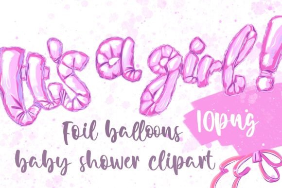 Integrating Foil Ballon Baby Shower Clipart into Your Creative Workflow