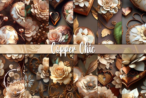 Strategic Design: Leveraging Shabby Chic Copper Floral Patterns for Brand Cohesion