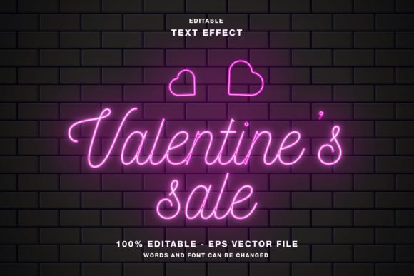 Valentine’s Sale Neon Text Effect Guide